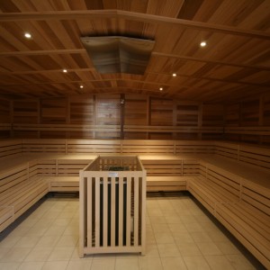 imagen sauna viejo madera rústico estufa kw banco sistema construcción bienestar donaubadn nuevo ulm fuego hielo sauna grupo