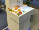 fuente de hielo referencia corian instalación planta construcción foto