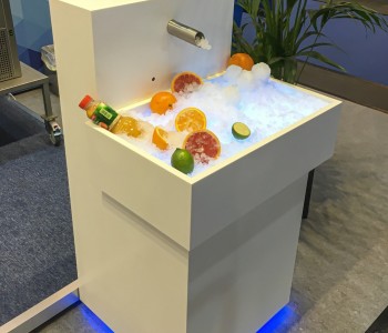 riferimento fontana di ghiaccio corian installazione impianto foto di costruzione