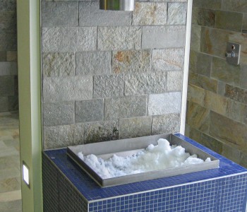 ice fountain reference corian installation plant construction photo