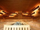 foto sauna finlandese stufa a legna illuminazione indiretta costruzione impianti progettazione impianti wellness spa sauna elementi di progetto monaco di baviera fuoco e ghiaccio wellness spa group gmbh