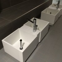 foto de la galería de la cerámica del corian del lavabo del pie