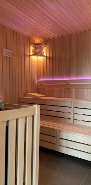 foto sauna finlandese panche in legno illuminazione impiantistica progettazione impianti wellness spa mobili lettini sauna progetto tannenhof hotel feldberg fuoco e ghiaccio wellness spa group gmbh