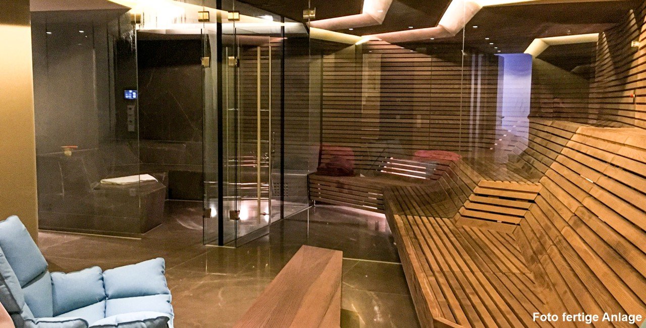 Progettazione 3D sauna wellness Confronto area spa maxpalais hotel muenchen fire sauna di ghiaccio foto di gruppo 2